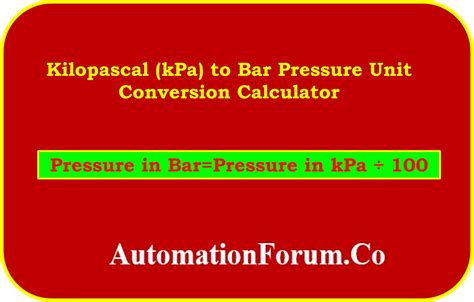 Convert Kilopascal to Bar